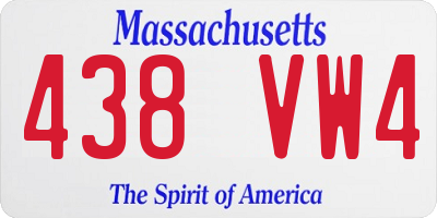 MA license plate 438VW4