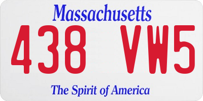 MA license plate 438VW5
