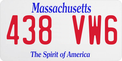 MA license plate 438VW6