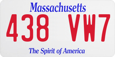 MA license plate 438VW7