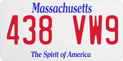 MA license plate 438VW9