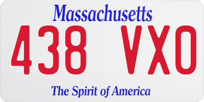 MA license plate 438VX0
