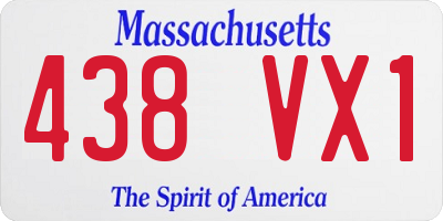 MA license plate 438VX1
