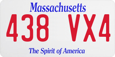 MA license plate 438VX4