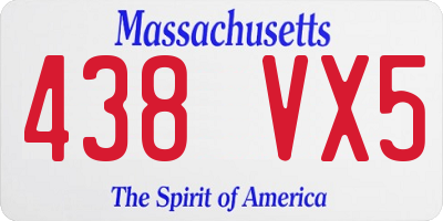 MA license plate 438VX5