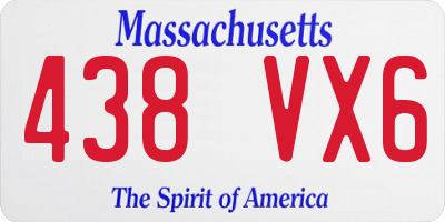 MA license plate 438VX6
