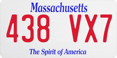 MA license plate 438VX7