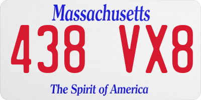 MA license plate 438VX8