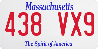 MA license plate 438VX9