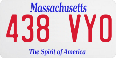 MA license plate 438VY0