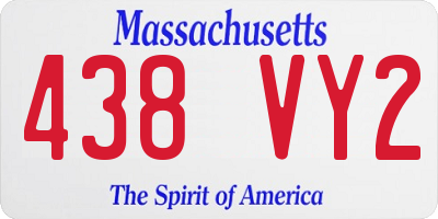 MA license plate 438VY2