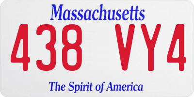MA license plate 438VY4