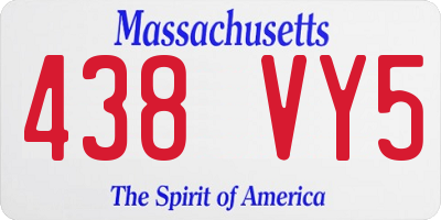 MA license plate 438VY5
