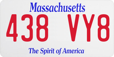 MA license plate 438VY8