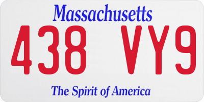 MA license plate 438VY9