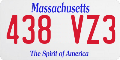 MA license plate 438VZ3