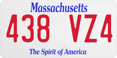 MA license plate 438VZ4