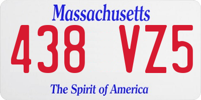 MA license plate 438VZ5
