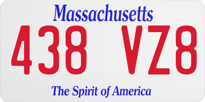 MA license plate 438VZ8