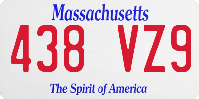 MA license plate 438VZ9