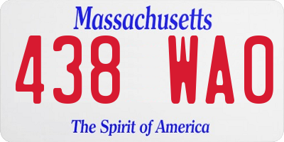 MA license plate 438WA0