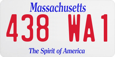 MA license plate 438WA1