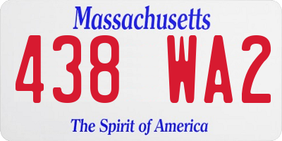 MA license plate 438WA2