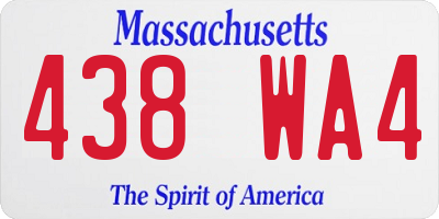 MA license plate 438WA4
