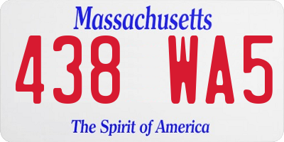 MA license plate 438WA5
