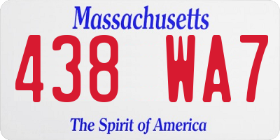 MA license plate 438WA7