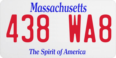 MA license plate 438WA8