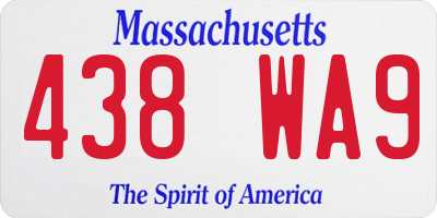 MA license plate 438WA9