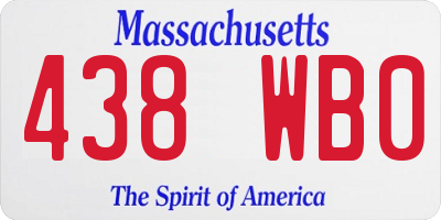 MA license plate 438WB0