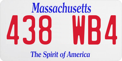 MA license plate 438WB4