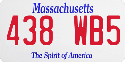 MA license plate 438WB5