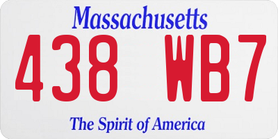 MA license plate 438WB7