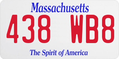 MA license plate 438WB8