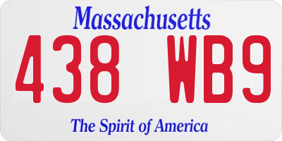 MA license plate 438WB9