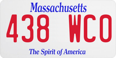 MA license plate 438WC0