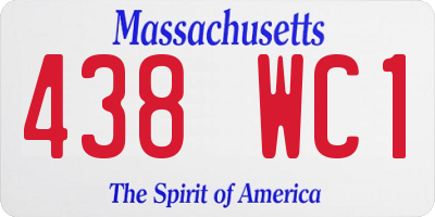 MA license plate 438WC1
