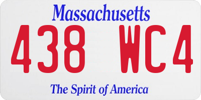 MA license plate 438WC4