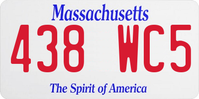 MA license plate 438WC5