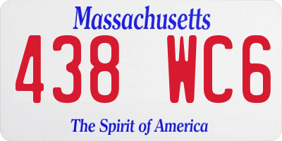 MA license plate 438WC6