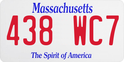 MA license plate 438WC7