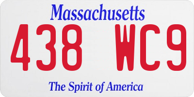 MA license plate 438WC9