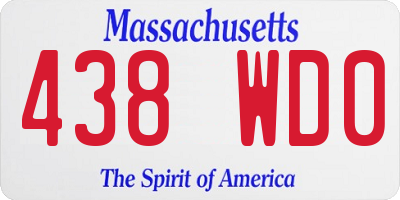MA license plate 438WD0