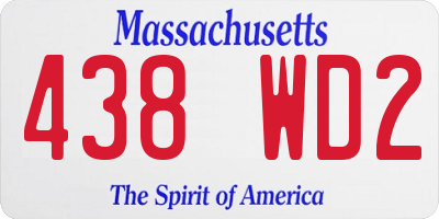 MA license plate 438WD2