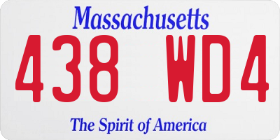 MA license plate 438WD4