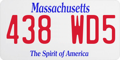 MA license plate 438WD5
