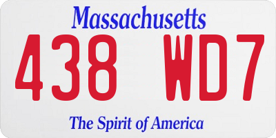 MA license plate 438WD7